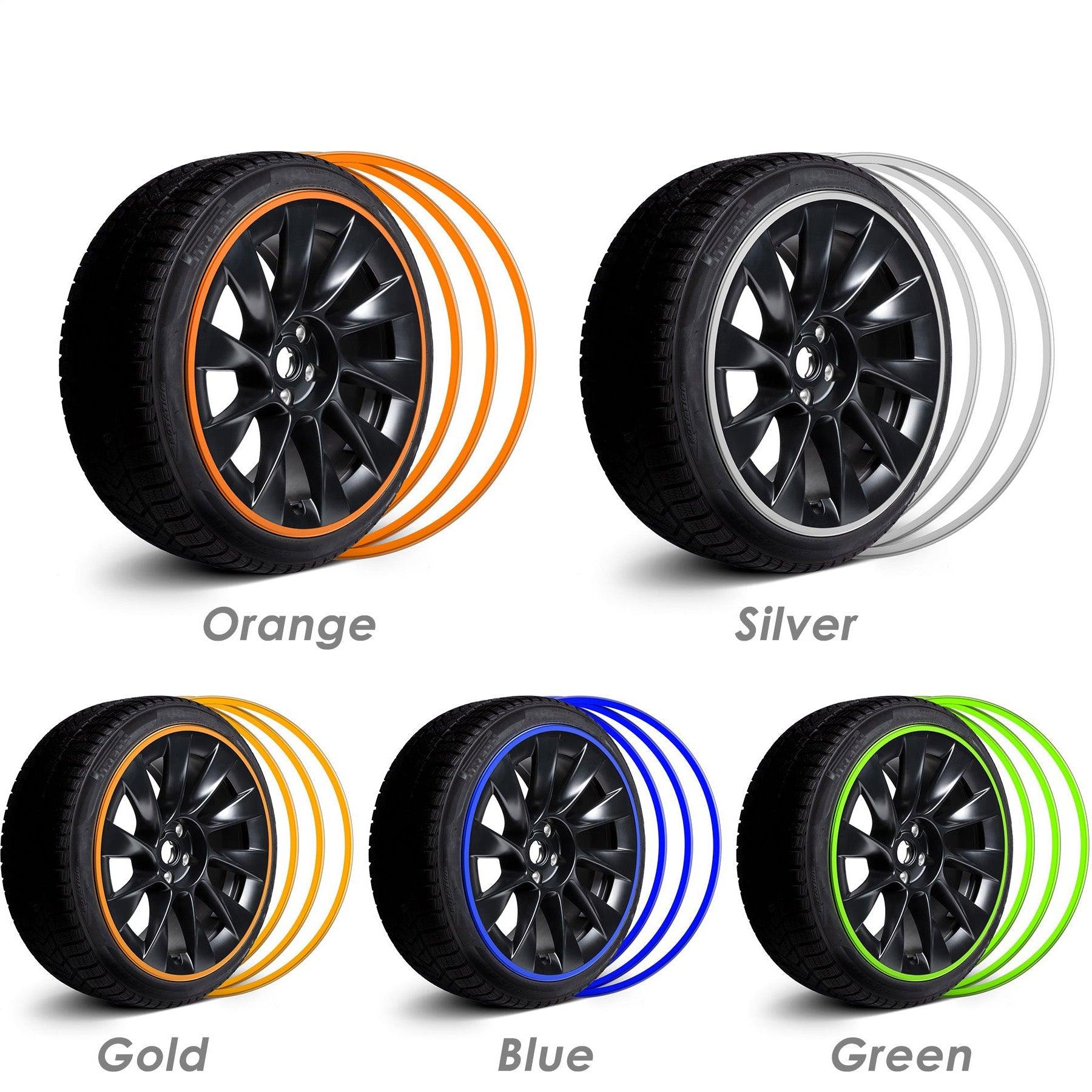 Model Y/3/S/X Wheel Rim Protectors Guard Alloy Wheel from Curb Rash (Set of 4 Rim Protectors) for Tesla(2012-2023)