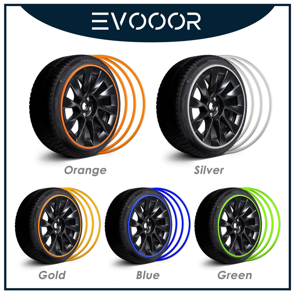 Model Y/3/S/X Wheel Rim Protectors Guard Alloy Wheel from Curb Rash (Set of 4 Rim Protectors) for Tesla(2012-2023)