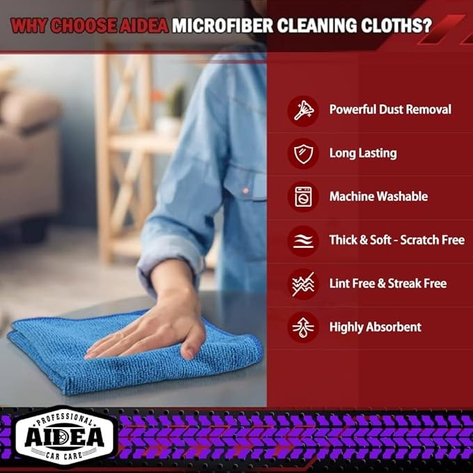 Microfiber Cleaning Cloth, 50PK