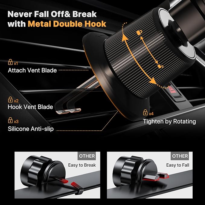 Phone Holders for Your Car with Metal Hook Clip